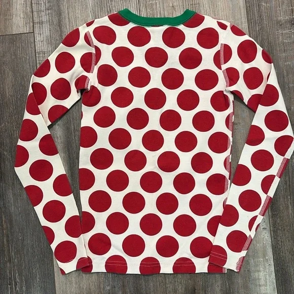 Hanna Andersson Girls Long Sleeve Polkadot  Christmas Pajamas Shirt size 12 - Picture 4 of 4
